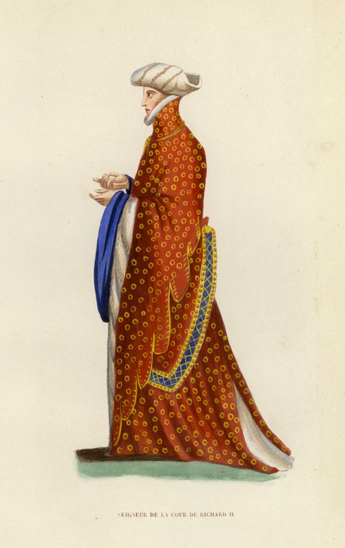 Seigneur De La Cour De Richard II (gravura a cores) de European School