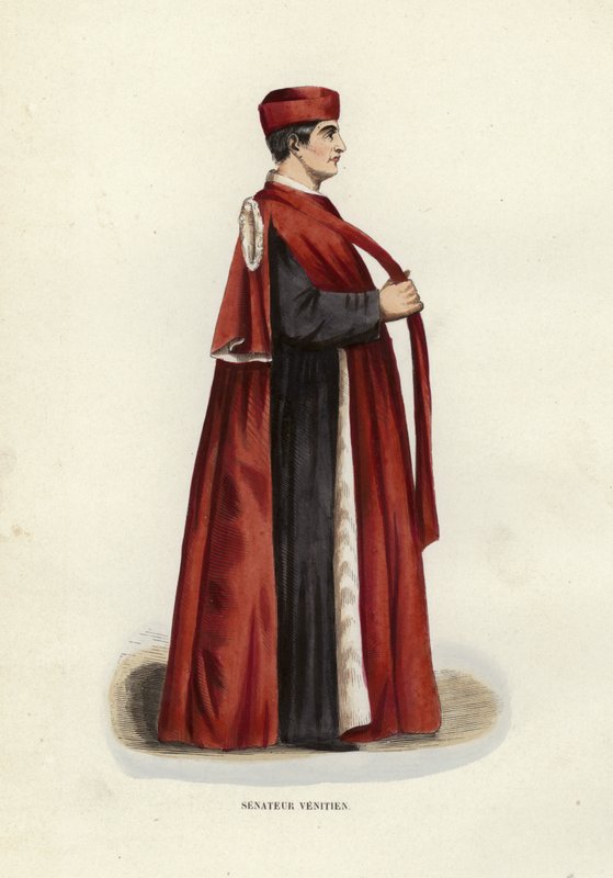 Senateur Venitien (gravura colorida) de European School