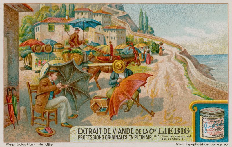 Artesãos sicilianos fazem guarda-chuvas de European School