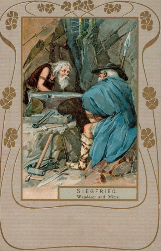 Siegfried, Andarilho e Mímico (litografia a cores) de European School