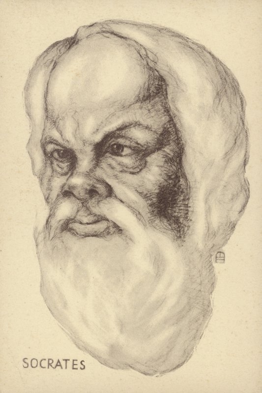 Sócrates (c469 a.C.-399 a.C.), filósofo da Grécia Antiga (litografia) de European School