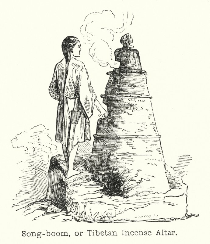 Song-boom, ou Altar de Incenso Tibetano (gravura) de European School