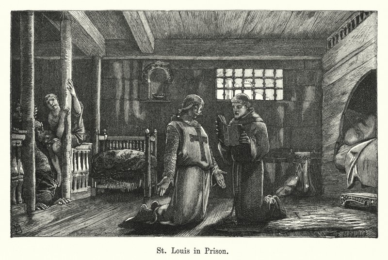 St Louis in Prison (gravura) de European School
