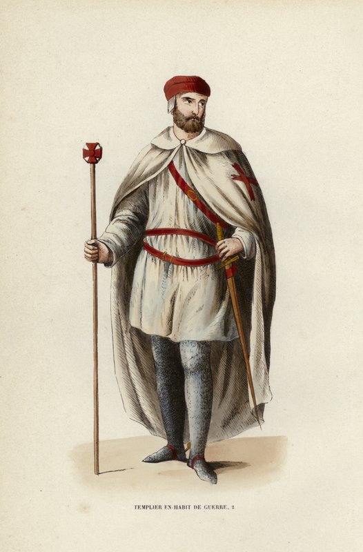 Templar In War Dress (gravação a cores) de European School