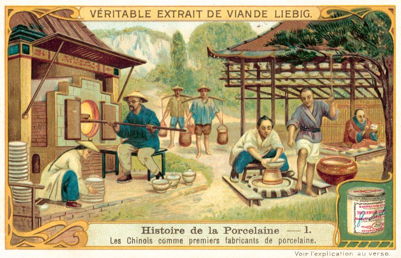 Os chineses, primeiros fabricantes de porcelana (chromolitho) de European School