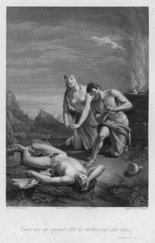 A Primeira Morte, Gênesis IV, 8 (gravura) de European School