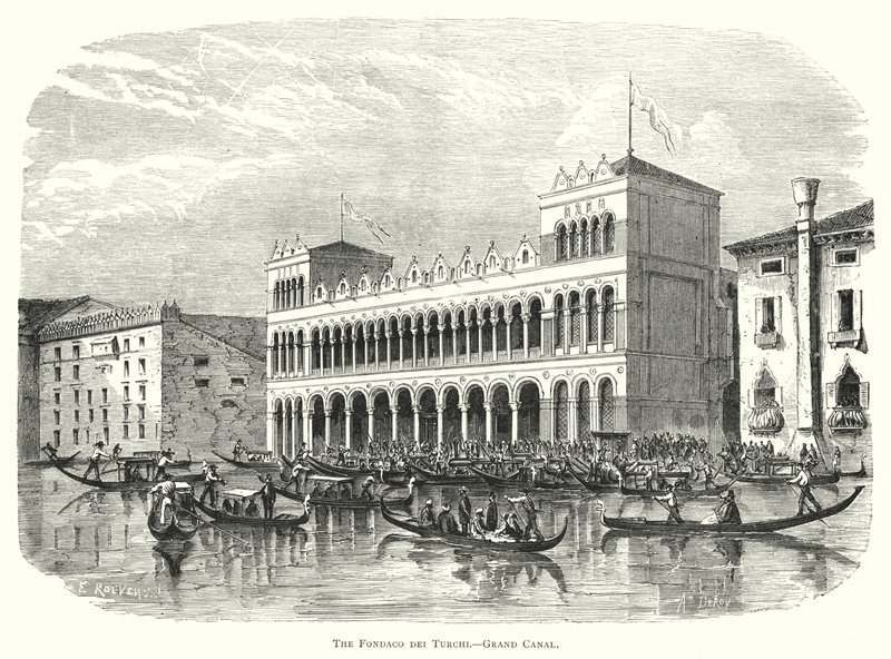 O Fondaco dei Turchi, Grand Canal (gravura) de European School
