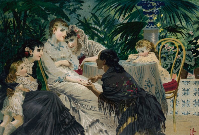 The Fortune Teller (chromolitho) de European School