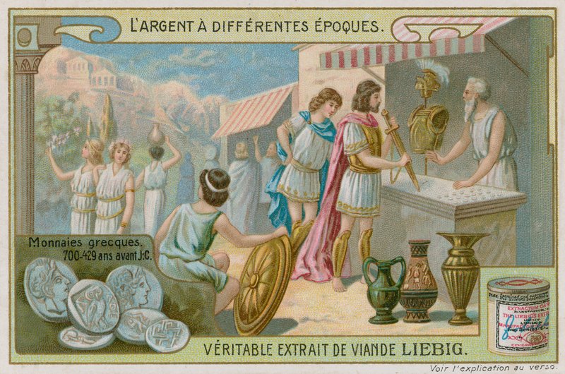 Os gregos e suas moedas estampadas de European School