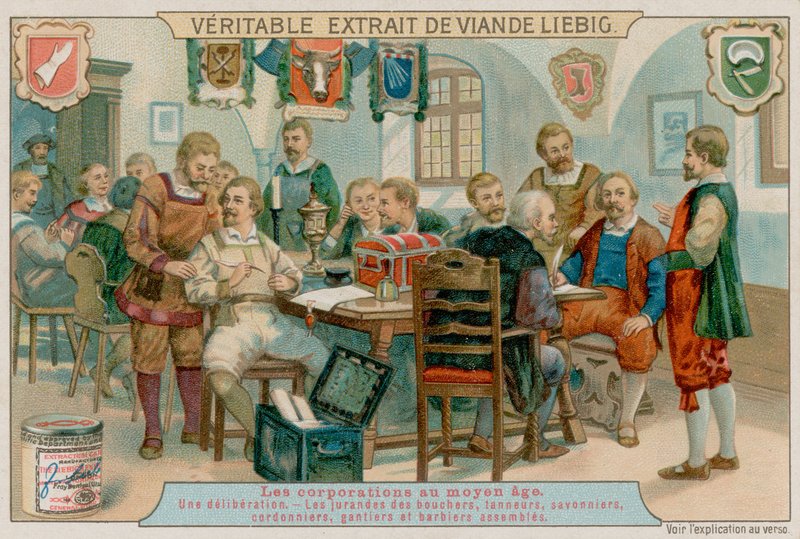 As Guildas dos Talhantes, Curtidores, Sabonetes, Sapateiros, Glovers e Barbeiros Montam de European School