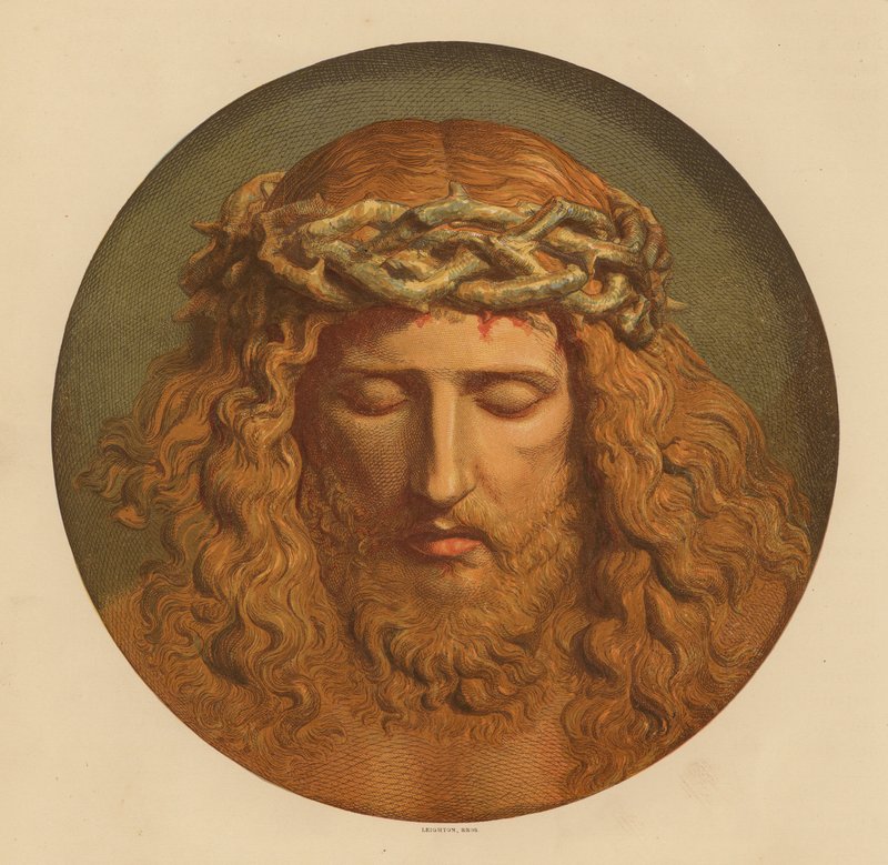 A Cabeça de Cristo (litografia a cores) de European School