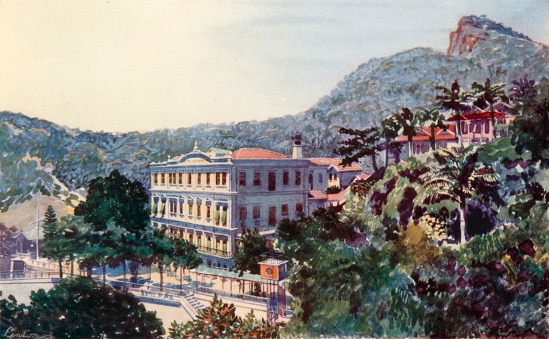 The International Hotel, Santa Thereza, Rio de Janeiro (colour litho) de European School