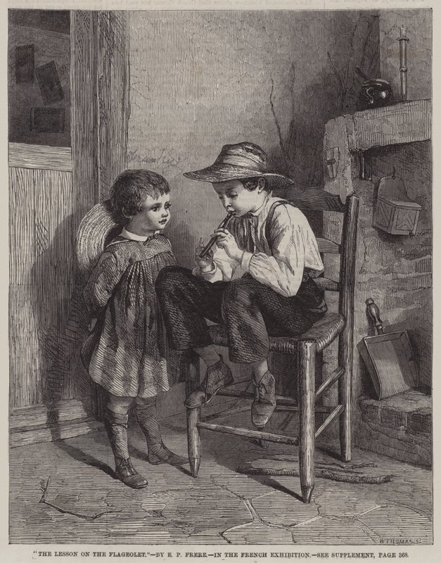 A Lição sobre o Flageolet (gravura) de European School