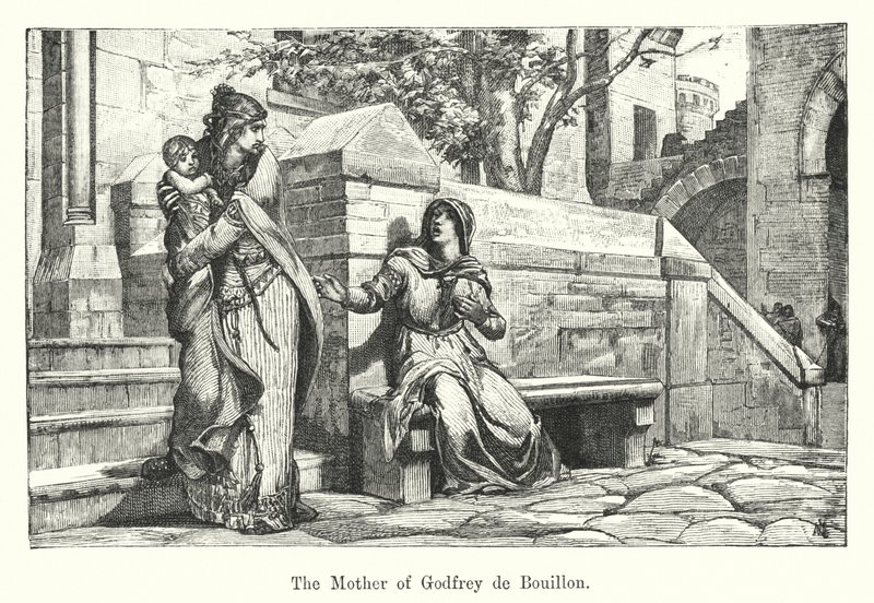 A Mãe de Godfrey de Bouillon (gravura) de European School