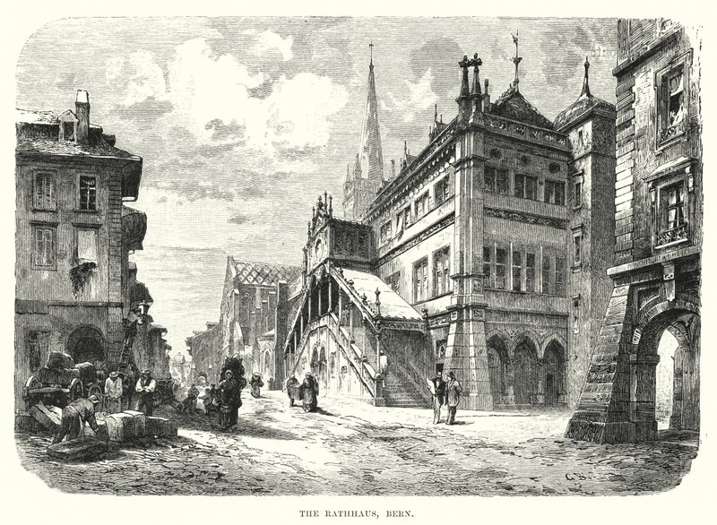 O Rathhaus, Berna (gravura) de European School