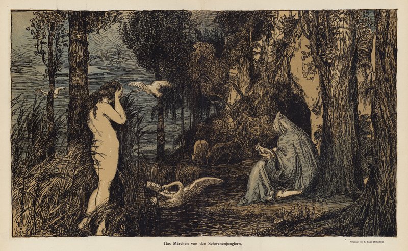 The Tale of the Swan Virgin (cor litho) de European School