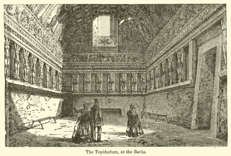 O Tepidarium, nos banhos (gravura) de European School