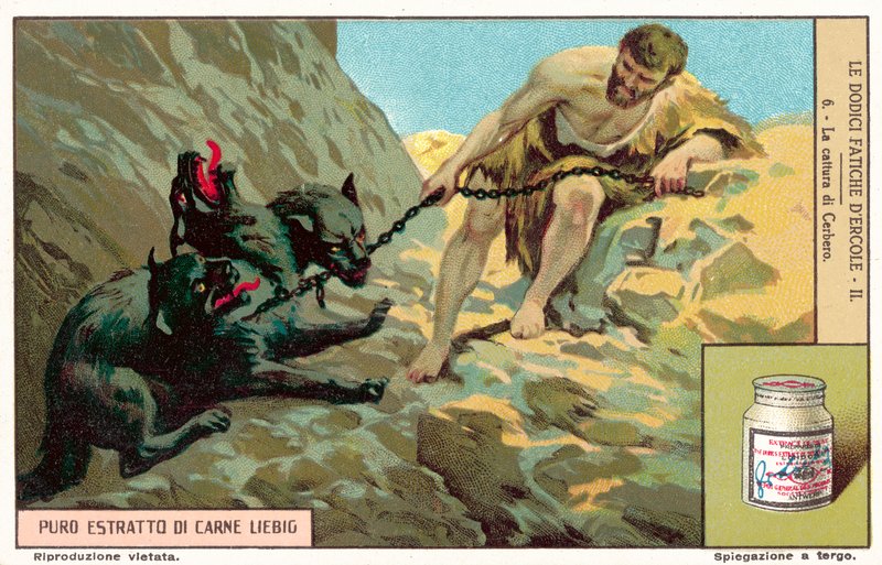 A captura de Cerberus (chromolitho) de European School