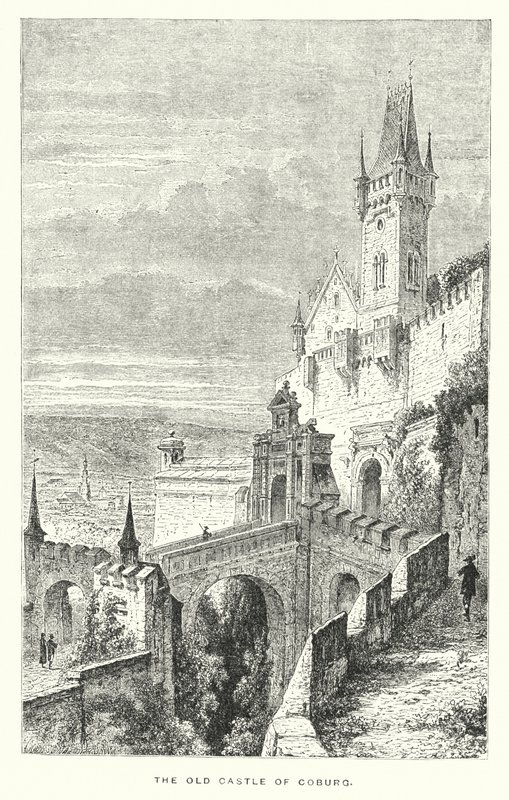 O velho Castelo de Coburg (gravura) de European School