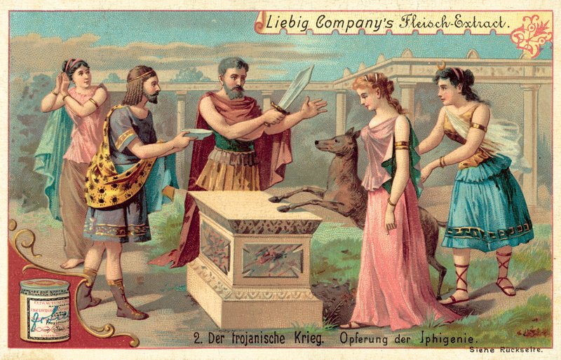 O sacrifício da Ifigenia (cromolitho) de European School