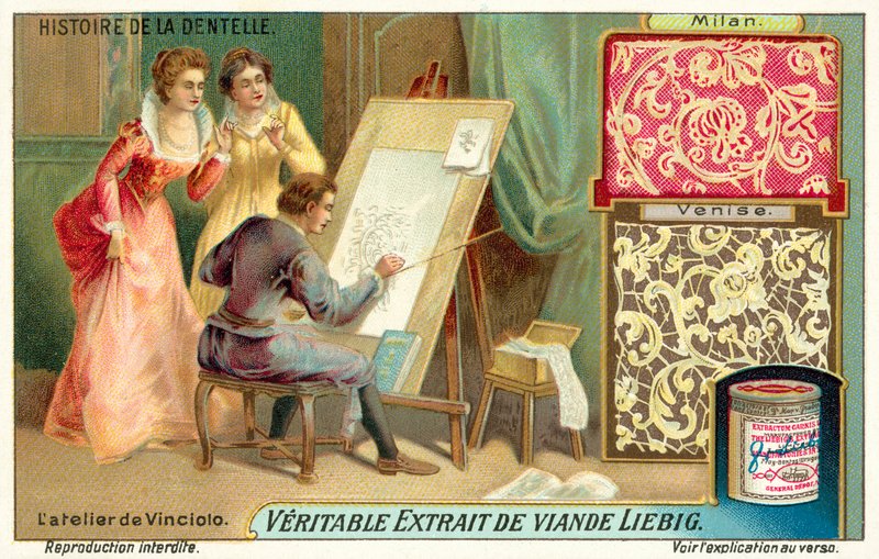 O estudo de Federico de Vinciolo (chromolitho) de European School