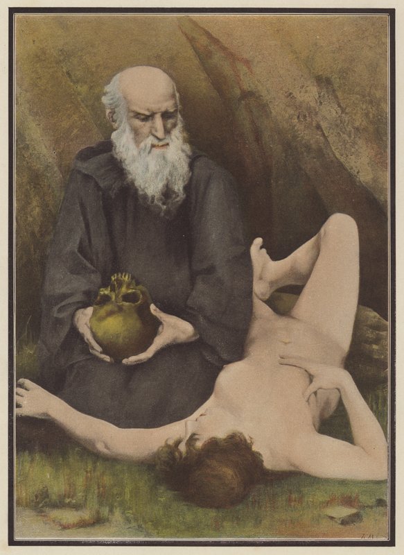 A tentação de Santo António (cor litho) de European School