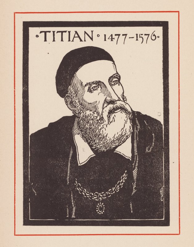 Ticiano, artista italiano do Renascimento (litografia) de European School
