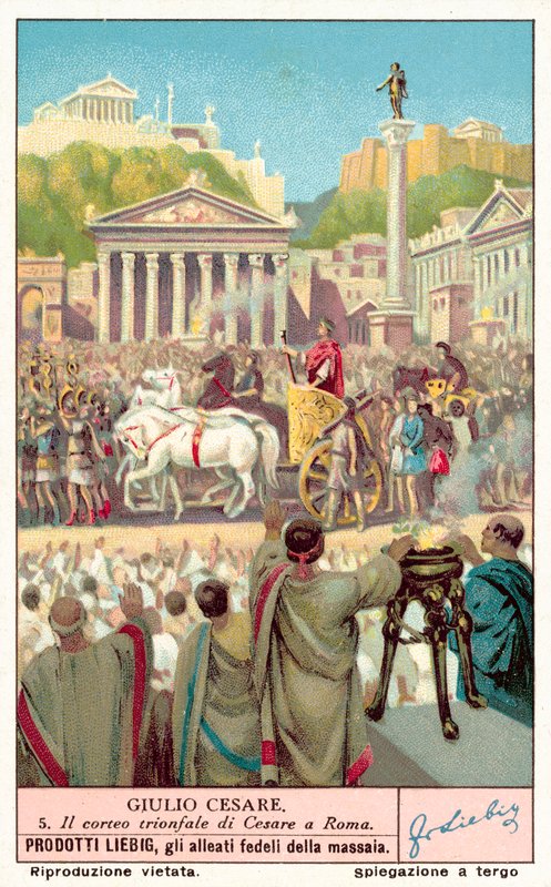 Triunfo de Júlio César (chromolitho) de European School