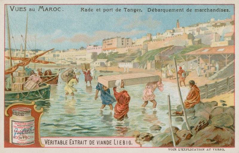 Descarregando mercadorias no porto de Tânger de European School