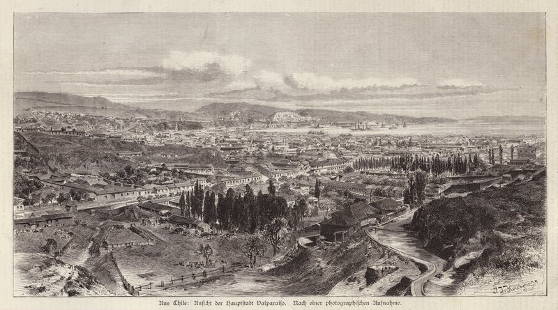 Vista de Valparaiso, Chile (gravura) de European School