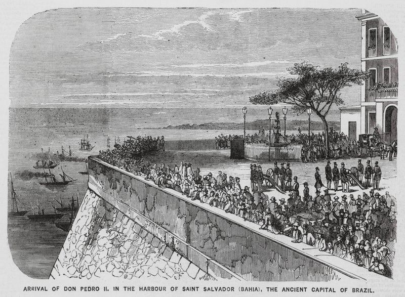 Visita do Imperador Pedro II do Brasil a Salvador, Bahia (gravura) de European School