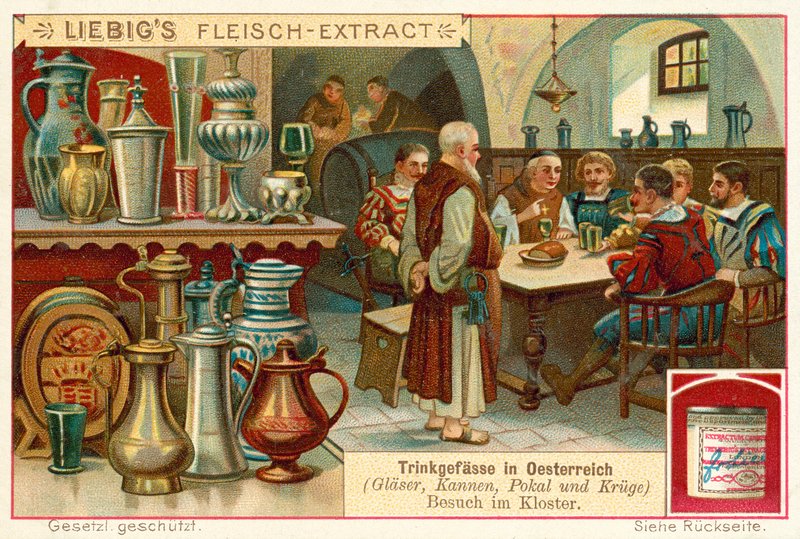 Visita a um mosteiro na Áustria (chromolitho) de European School