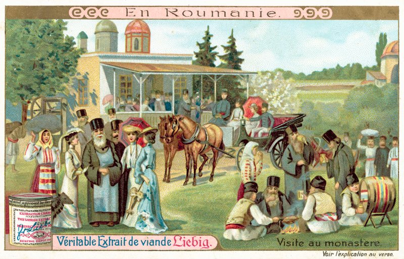 Visita a um mosteiro na Roménia (chromolitho) de European School