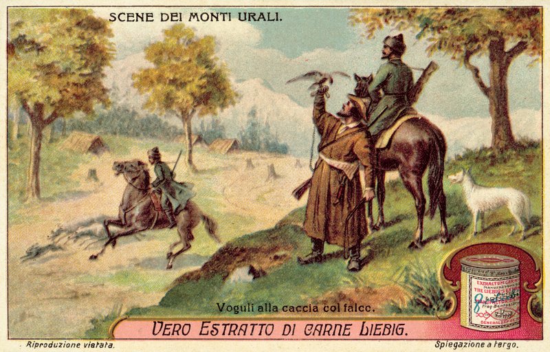 Caça Voguls com falcões (chromolitho) de European School