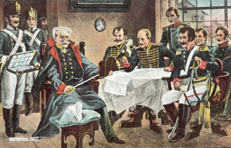 Waterloo 1815, Blucher recebe o chapéu, a espada e as decorações do imperador em Genappe de European School