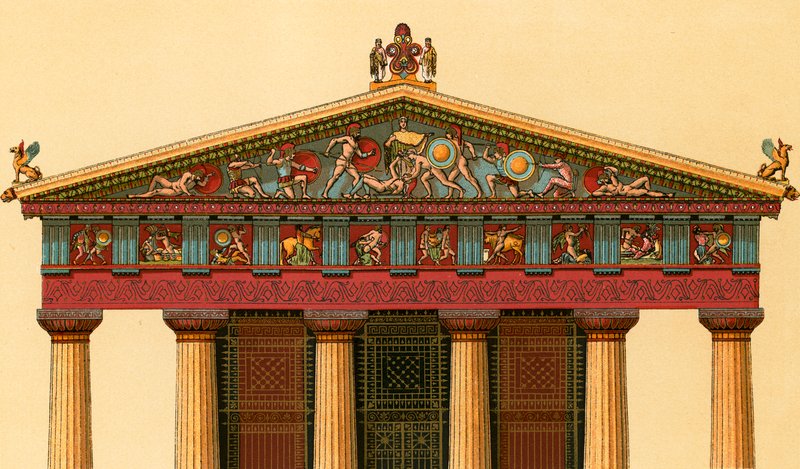 Fachada ocidental do templo de Athene, em Aigina de European School