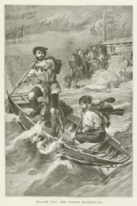William Tell e Conrad Baumgarten (gravura) de European School