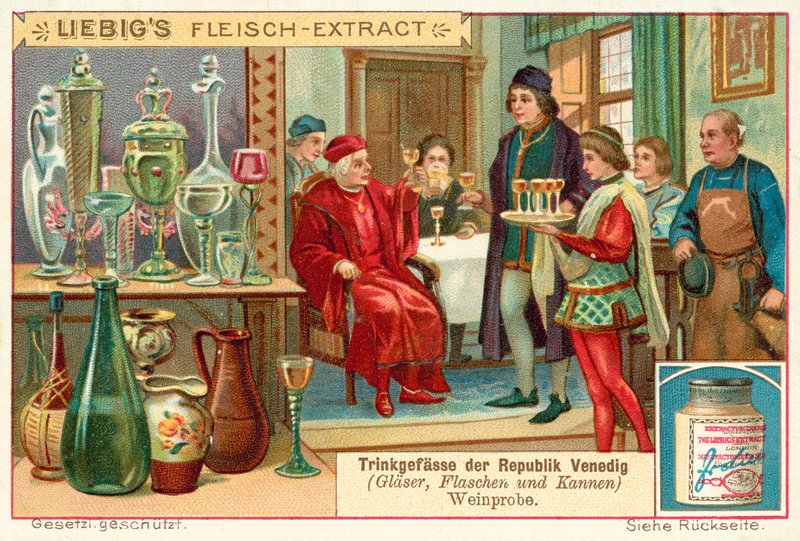 Prova de vinhos na República de Veneza (chromolitho) de European School