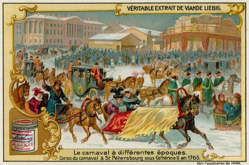 Carnaval de Inverno em São Petersburgo em 1765 de European School