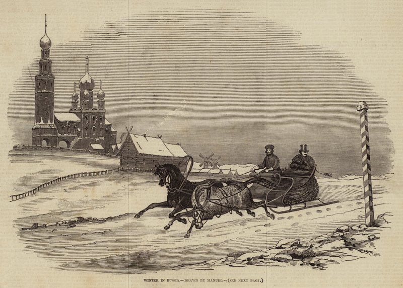 Inverno na Rússia (gravura) de European School