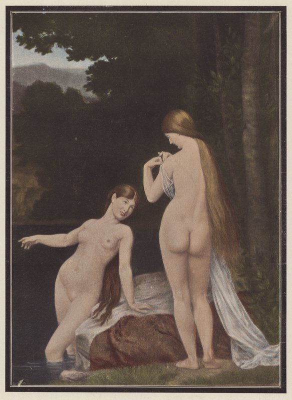 Mulheres a tomar banho (cor litho) de European School