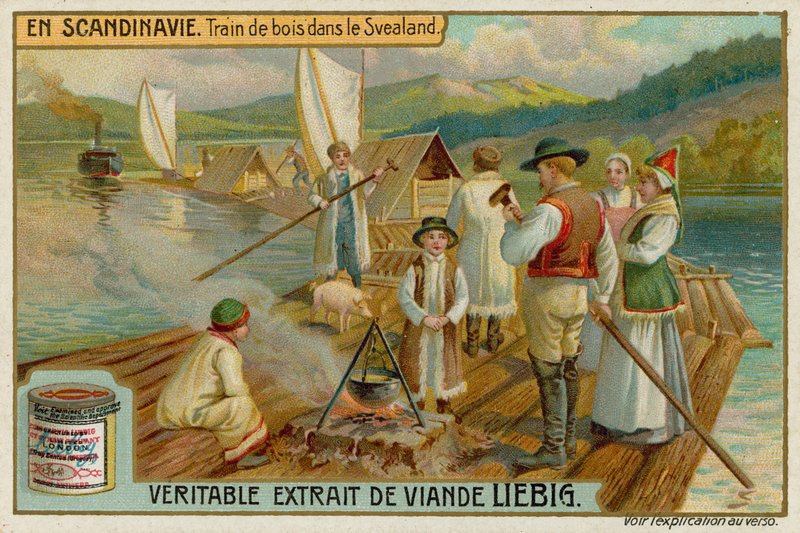 Ferry de madeira em Svealand na Suécia de European School
