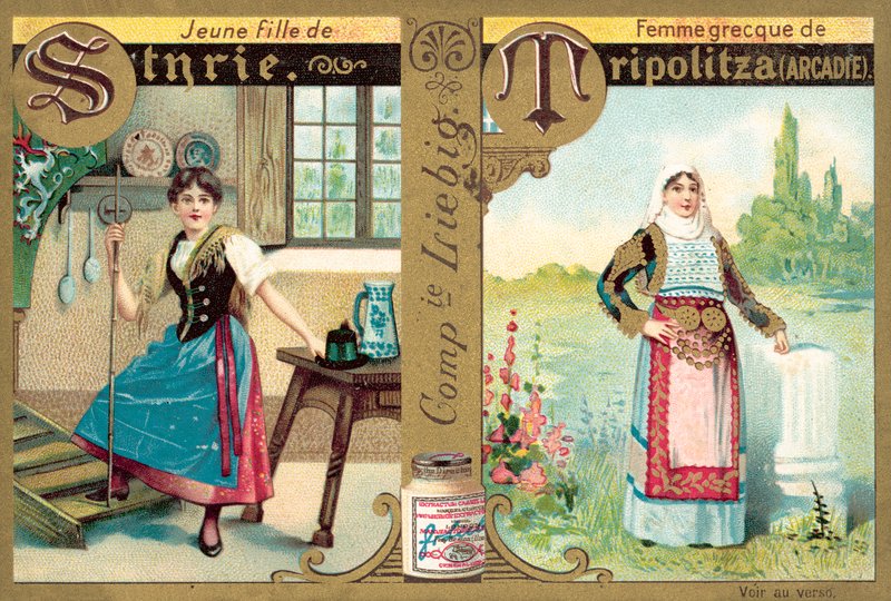 Jovem Estíria e mulher grega de Trípoli, Arcádia (chromolitho) de European School