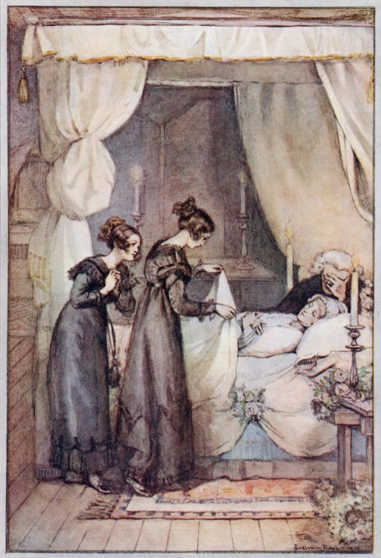 Ilustração para Cranford pela Sra. Gaskell (cor litho) de Evelyn Paul