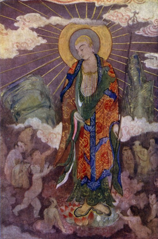 Jizo, O Deus das Crianças (cor litho) de Evelyn Paul