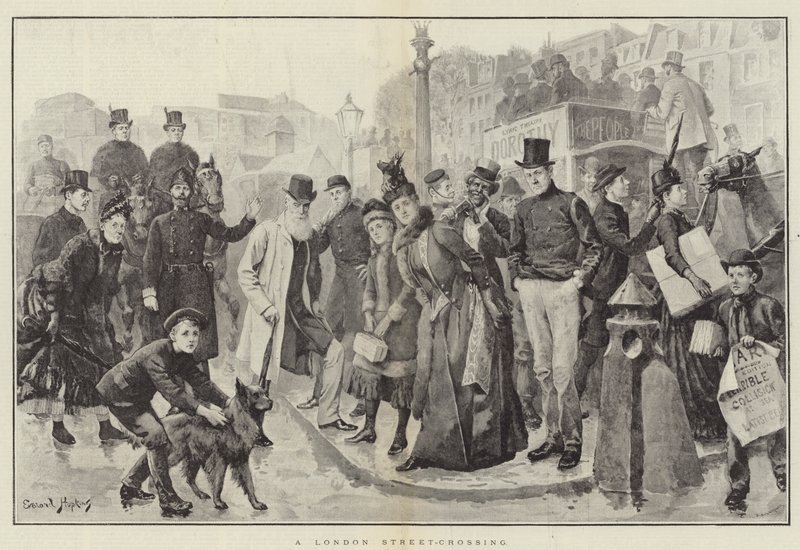 Uma travessia de rua em Londres de Everard Hopkins