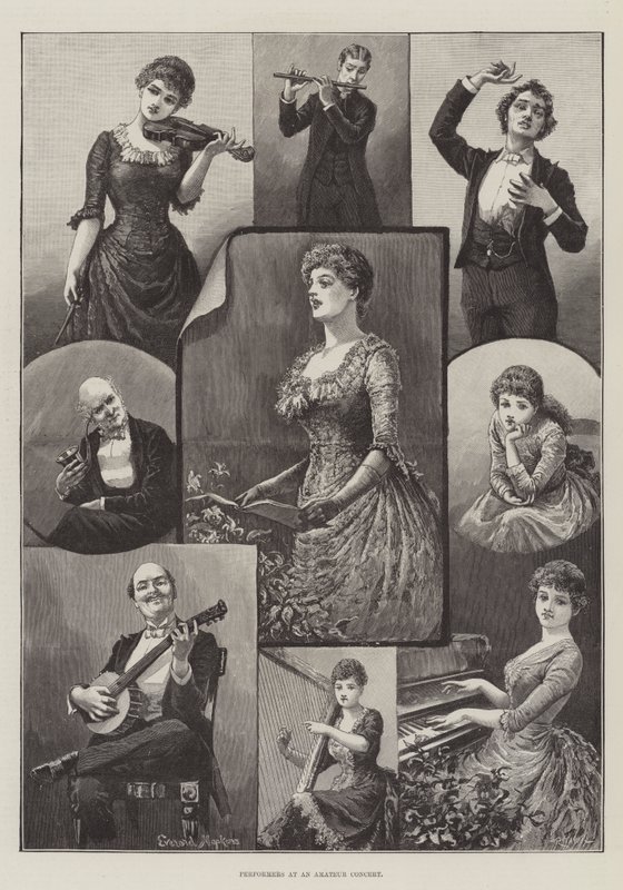 Artistas em um concerto amador de Everard Hopkins