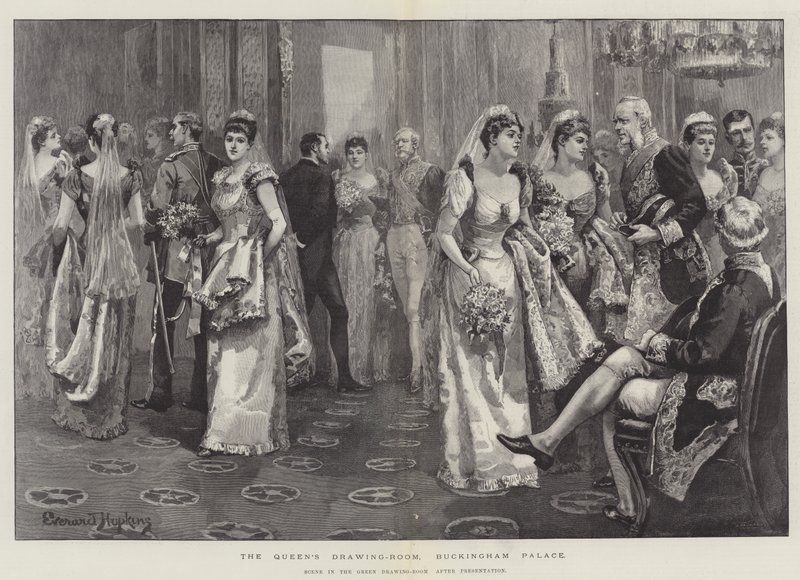 Salão da Rainha, Palácio de Buckingham, Cena na Sala Verde depois da Apresentação de Everard Hopkins