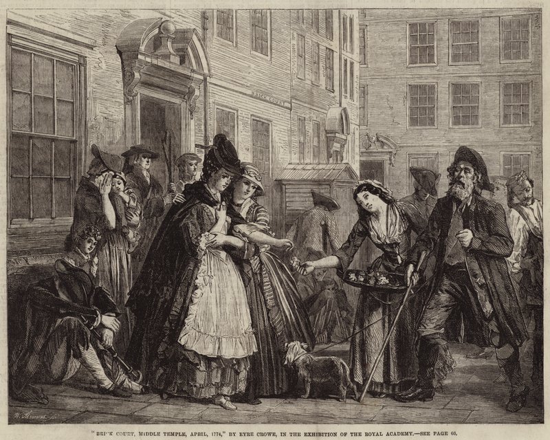 Corte de tijolos, Middle Temple, abril de 1774 de Eyre Crowe