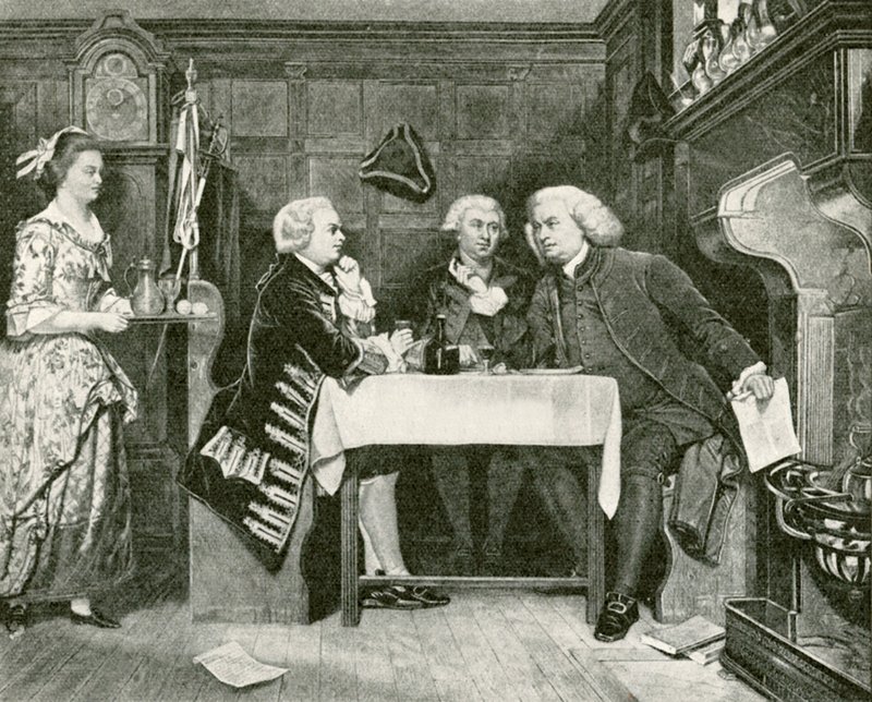Johnson, Goldsmith e Boswell na Taverna Mitre de Eyre Crowe
